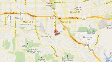 Map to our Studio City location near Studio City